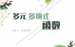 高等代数029 - 多元多项式函数