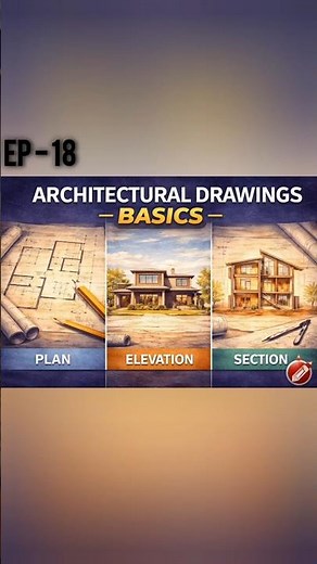 Architectural Drawings Basics | Plan, Elevation & Section | EP 18#education #architecture #facts