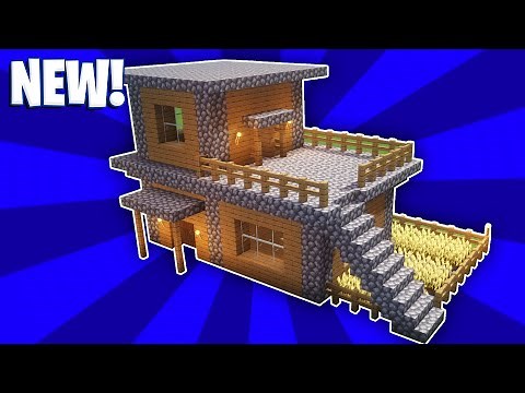 Minecraft House Tutorial : (#21) Large Wooden Survival House (How to Build)