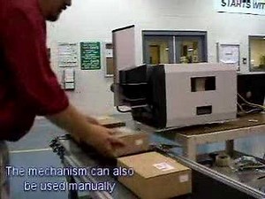 The Avery 64-04 Barcode Printer with a label applicator