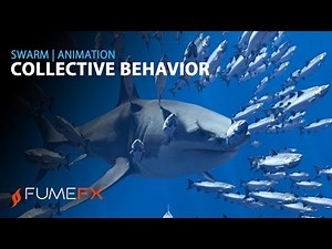 FumeFX Collective Behavior Tutorial - Shark Attacks Fish School in 3ds max.
