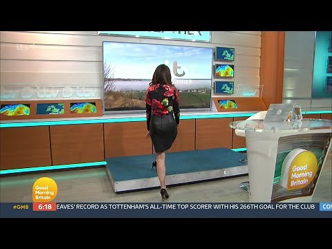 Laura Tobin - Leather Mini Dress GMB Weather 24Jan2023