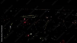 Ascending Flight Of Drone On New Years Eve With Overview Over The Fireworks