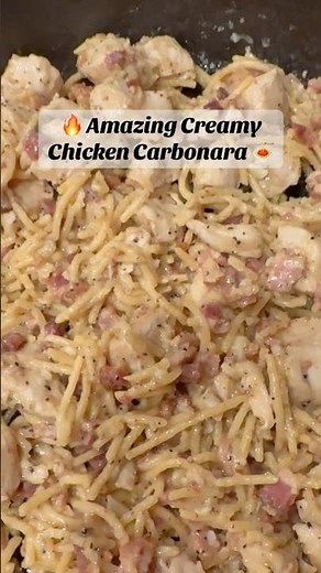🍝🤤 Creamy Chicken Carbonara You’ll Want Every Week! 🔥🧀