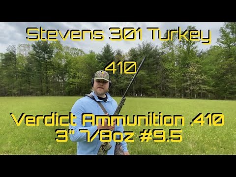 40 yard .410 TURKEY GUN | Stevens 301 Turkey .410 | Verdict Ammunition 3” 7/8oz #9.5 TSS