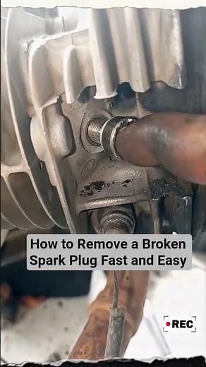 How to Remove a Broken Spark Plug Fast and Easy #shortvideo #mechanic