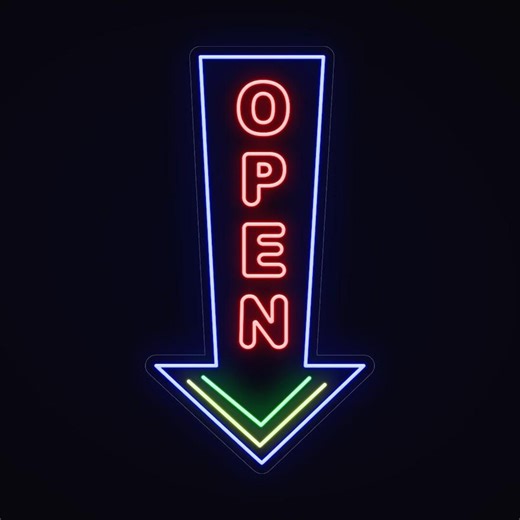 Big Vertical Arrow Neon Open Sign | Waterproof Outdoor LED Light for Bar, Restaurant & Business Decor - Etsy
