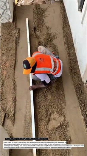 Manual Sand Floor Leveling Using Screed | Construction Education Video.