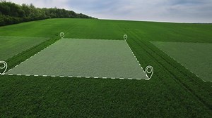 Land surveying in a field. Division of land for future sale and development.