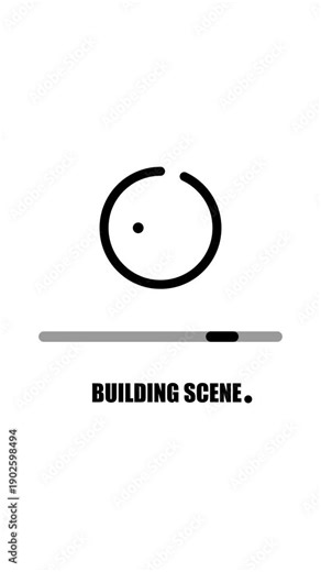 Modern loading progress interface icon animation.building scene 100 percent complete during digital activity concept.