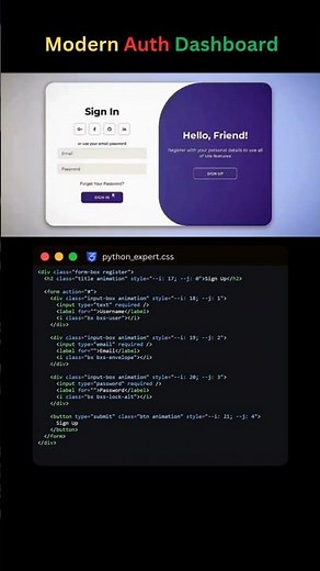 Modern Auth Dashboard: Split Login & Welcome Panel UI #coding #programming #login #dashboard #uiux