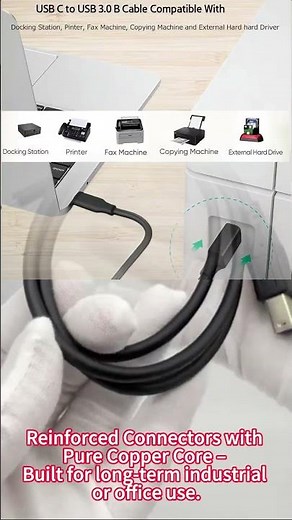 🎥【USB-C to USB-B 3.0 Data Cable | SuperSpeed Connection for Printers, Audio Interfaces & More!】🔌