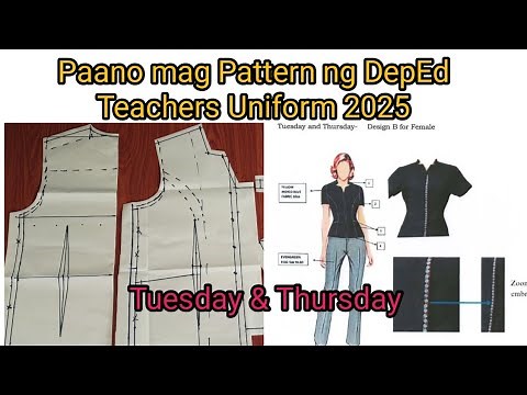 PAANO MAG PATTERN NG DEPED TEACHERS UNIFORM TUESDAY & THURSDAY BLOUSE