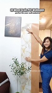 3D Wood Grain PVC Wallpaper -perfect for wall makeover. #wallpaper #pvcwallpaper #3DWallpaper #walldesign | melai_chinita