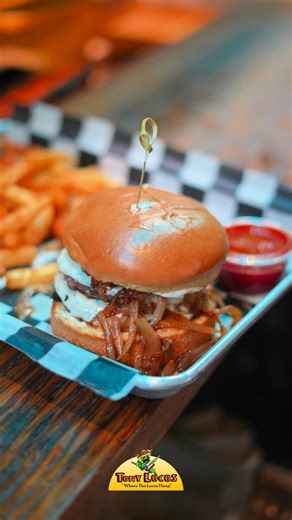 🍔 Rich, melty, and full of flavor this one’s a showstopper. . Our French Onion Burger stacks two juicy patties with caramelized onions, provolone cheese, and a touch of horseradish aioli on a soft brioche roll. Served with crispy fries for the perfect finish. . It’s the kind of burger you’ll think about long after the last bite. Esta Yummy and where the Locos hang 😋 . . . . . . . . #livingrentfree #ifunouno #TonyLocosVibes #GoodEatsGoodVibes #FrenchOnionBurger #BurgerGoals #WhereTheLocosHang #