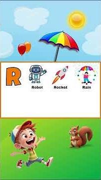 Alphabet R Words for Kids | Learn R is for Robot, Rocket, Rain, Rhinoceros, Ruler, Rabbit, Rainbow