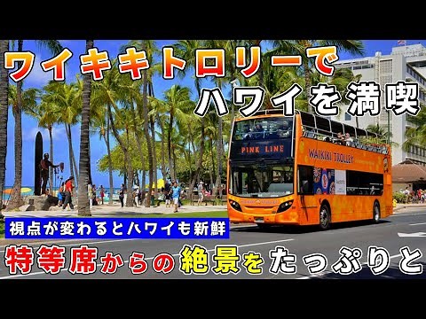 ［2023最新版］新ルートも完全ガイド！ワイキキの街をトロリーバスからお届け！ピンクラインでワイキキをぐるっと一周！【ハワイ最新情報】【ハワイの今】【ハワイ旅行2023】【HAWAII】