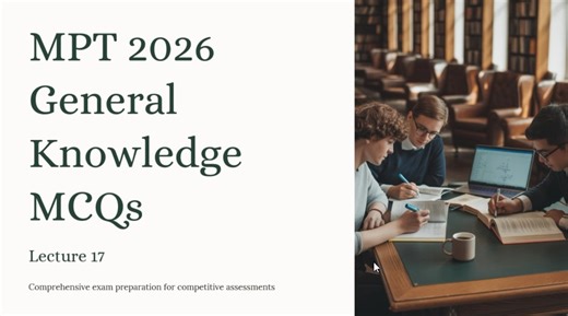 This lecture provides General Knowledge MCQs designed for CSS and PMS aspirants. It includes important past paper based questions and exam focused content to strengthen your preparation. Each question is explained clearly to enhance understanding and accuracy. This session will help you practice effectively for MPT, CSS, PMS, and other competitive exams. | CSS PMS TIMES | Facebook