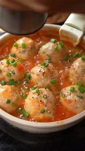 Quail Egg-Stuffed Fish Cakes in Tomato Sauce