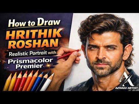 How to Draw Hrithik Roshan | Realistic Portrait with Prismacolor Premier