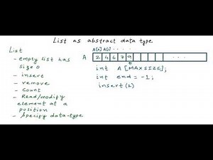 Data Structures: List as abstract data type Video Lecture - Class 8