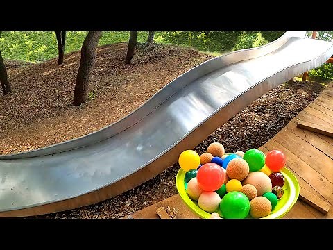 Super Slide Marble Run Race ASMR. Colorful Balls and Marbles