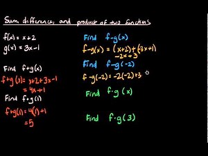 Sum, difference, and product of two functions