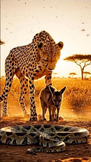 Cheetah Attacks Python to Save Baby Deer