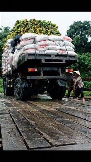 Heavy Load Pushes Old Bridge to the Limit #shorts