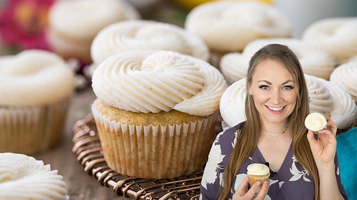 My banana cupcake recipe yields the best moist cupcakes you'll ever try in under 60 minutes! RECIPE: https://sugarspunrun.com/banana-cupcake-recipe/ | Sugar Spun Run