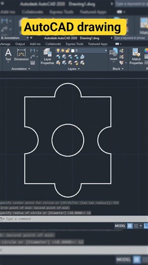 autocad practice drawing for beginners #autocad2d #cad #mastercam