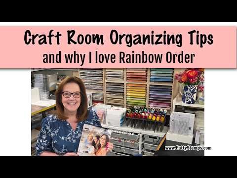 Craft Room organizing in Rainbow Order