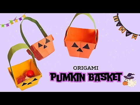 Halloween Origami: Paper Pumpkin Basket for Candy & Decoration