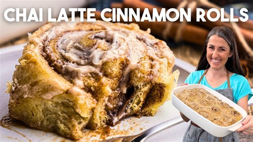 Chai latte cinnamon rolls + apple cider glazed chicken thighs