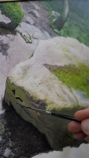 Painting a Hyper-Realistic Rock #satisfying #art #painting