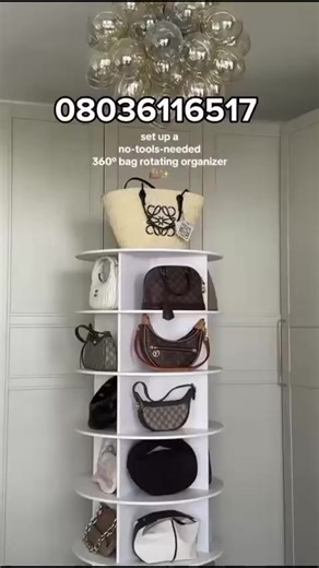 A cluttered space can make your room feel smaller, disorganized, and stressful. That’s why this 360° Rotating Shoe & Bag Rack is designed to help you organize your essentials in a cleaner, smarter, and more convenient way. Instead of leaving shoes piled in corners or bags scattered around the room, this storage rack keeps everything properly arranged and easy to access at all times. Its smooth 360-degree rotating feature allows you to quickly find and pick what you need without moving things aro