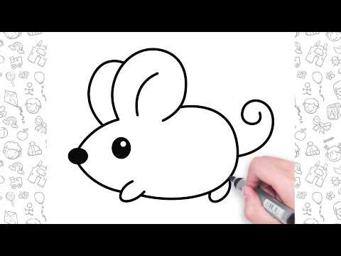 🐭 How to Draw a Cute Mouse | Easy Drawings