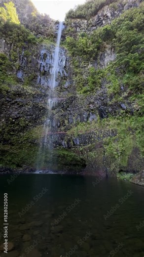 Risco waterfall ; Madeira; Portugal fountains levada walk