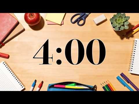 4 Minute Classroom Focus Timer 📚 Back to School Desk | Uplifting Acoustic Music