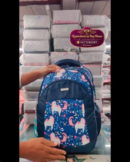 🌈 Cute Unicorn School Backpack for Girls | Waterproof Printed Kids Bag | Stylish & Spacious Travel
