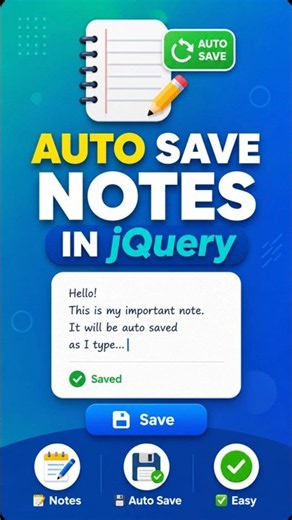 Auto Save Notes in jQuery | Google Keep Feature #coding #shorts