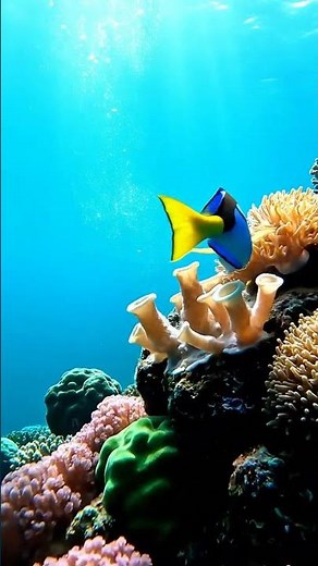 Beautiful Blue Tang Gliding Underwater | Calm & Aesthetic Ocean Clip | Blue Planet Insights