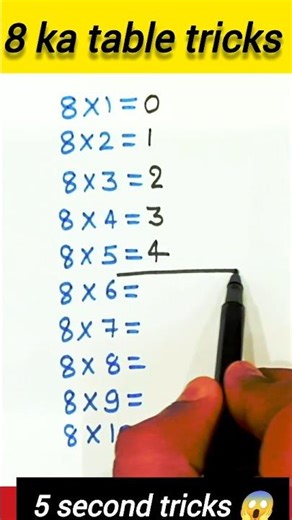 8 ka table 😱 ll 8 ka pahada ll 8 का पहाड़ा ll 8 का टेबल ll 8 table tricks #trending #viral #table