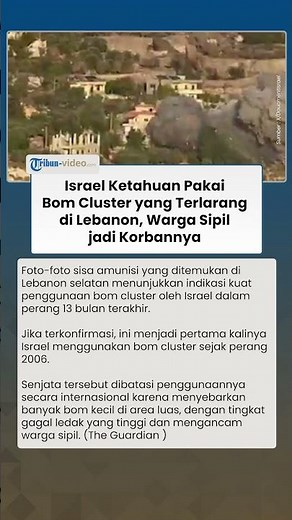 Israel Ketahuan Pakai Bom Cluster yang Terlarang di Lebanon, Warga Sipil jadi Korbannya