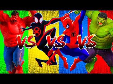 EPIC SUPERHERO DANCE CHALLENGE Red Hulk vs Black Spider-Man vs Spider-Man vs Hulk