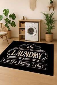 Personalized Laundry Room Rug | Machine Washable Rug | Non-slip Laundry Rug | Gift for Laundry Room Decor | Laundry Mat | Black Decor Rug - Etsy