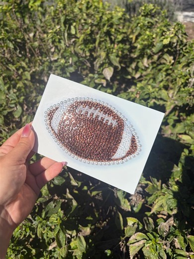 Hand-embellished Football Canvas Art – Rhinestone & Pearl Sparkle (4x6) - Etsy