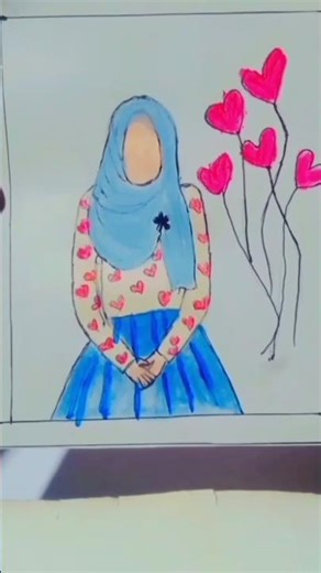 beautiful girl painting tutorial #trending #art #shortvideo #foryou