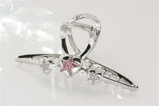 Silver Star Hair Claw Clip, Rhinestone Pearl French Twist - Etsy