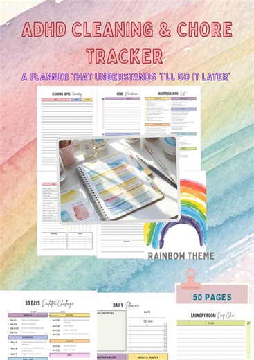 ADHD Cleaning & Chore Tracker | Digital Planner for Focus   Consistency | 2026 Cleaning Schedule Templates - Etsy Australia